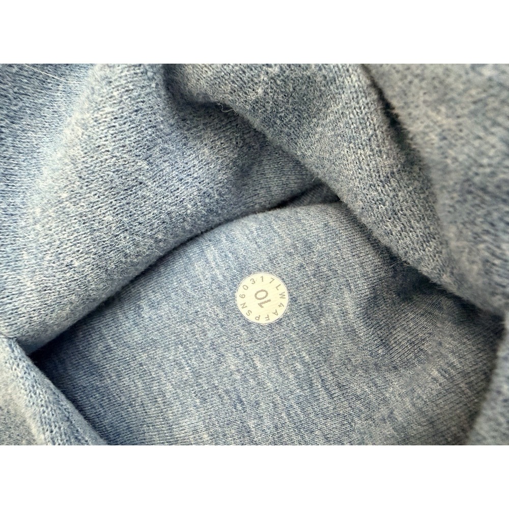 Lululemon Scuba Hoodie Light Cotton Fleece Sz 10 Heathered Illuminight Blue - Picture 5 of 7